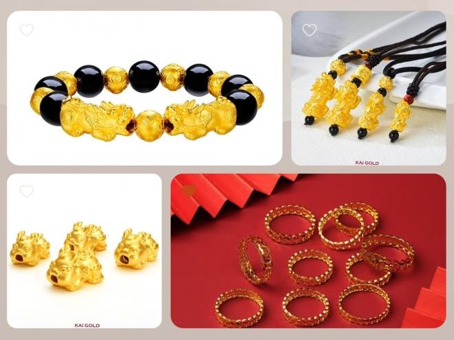 tỳ hưu vàng, nhẫn kim tiền vàng, vàng phong thủy, KAIGOLD