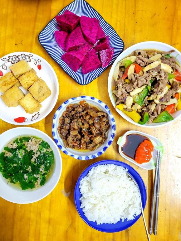 mâm cơm, mâm cơm đầu tuần, món ngon 