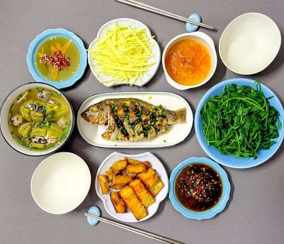 mâm cơm, mâm cơm đầu tuần, món ngon 