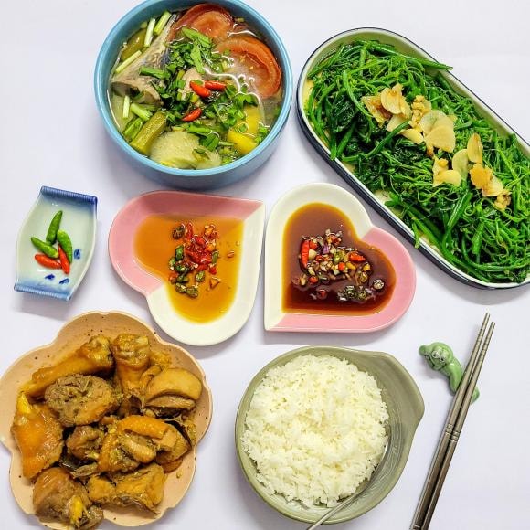 mâm cơm, mâm cơm đầu tuần, món ngon 