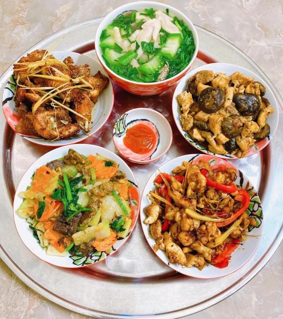 mâm cơm ngon, mâm cơm gia đình, mâm cơm