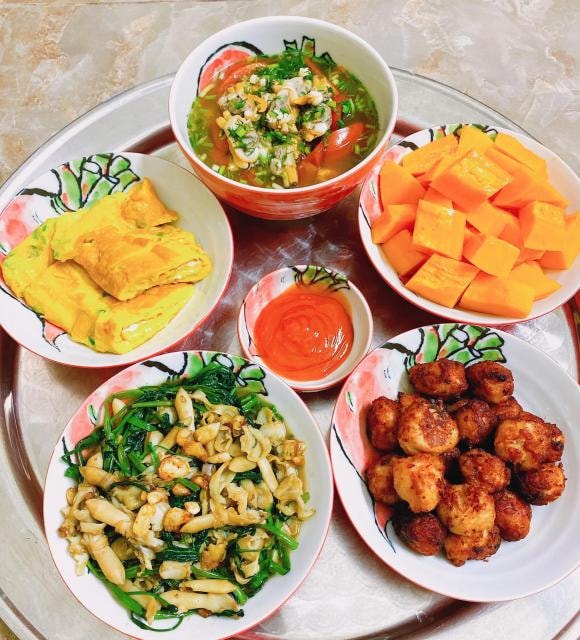 mâm cơm ngon, mâm cơm gia đình, mâm cơm