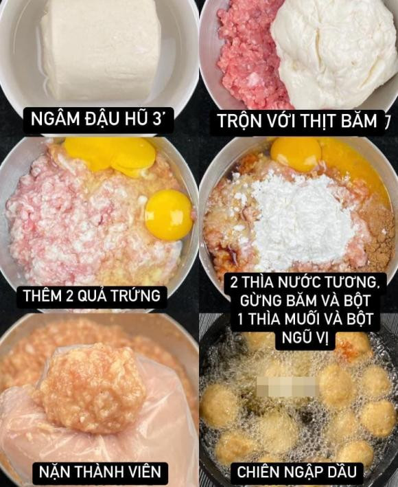 thịt viên, chả thịt viên đậu phụ, món ngon 