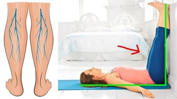 Tư thế gác chân lên tường, gác chân lên tường, động tác, thể dục, khỏe đẹp, động tác yoga