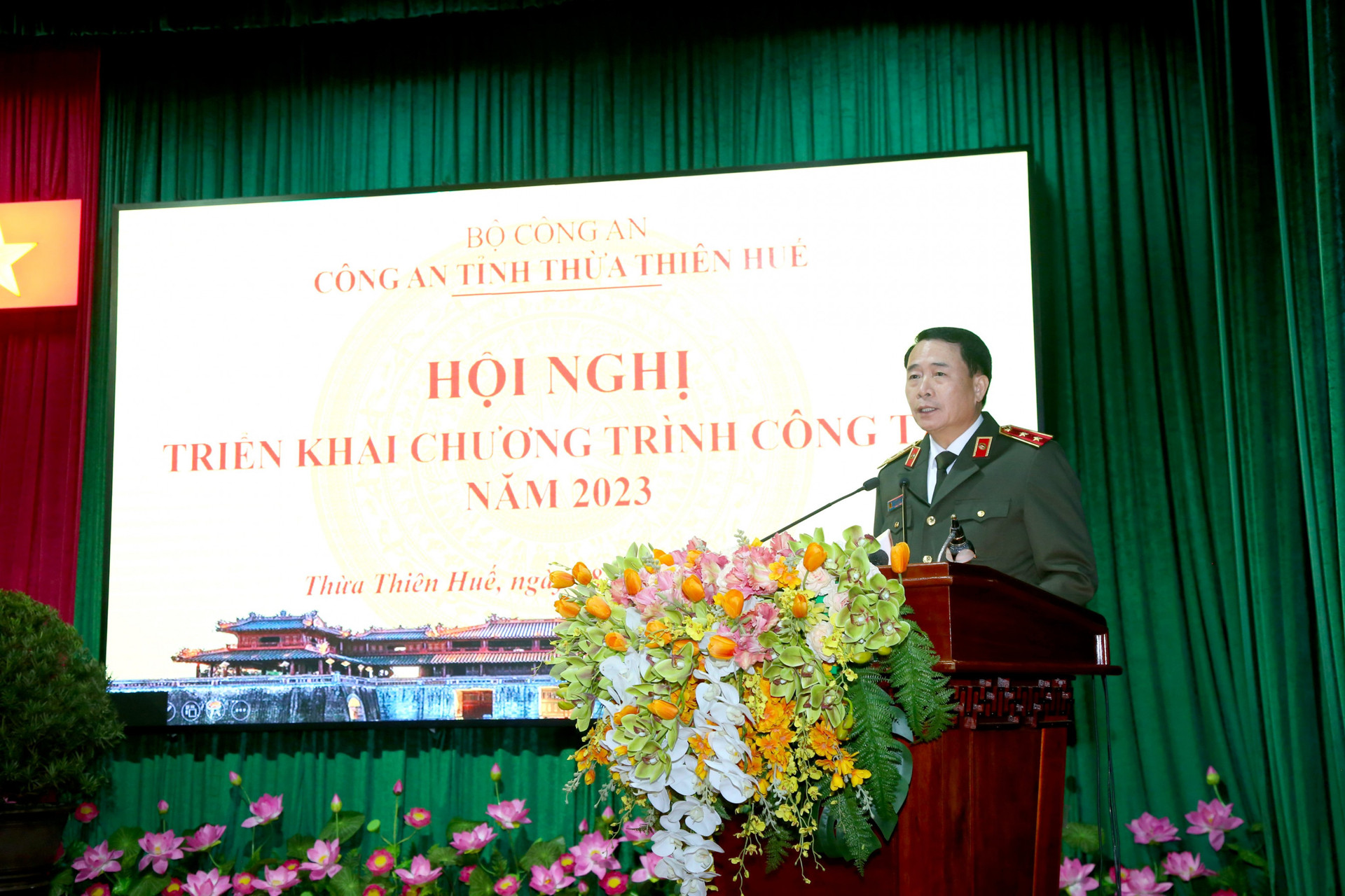 Trung tướng Lê Quốc Hùng, UVTW Đảng, Thứ trưởng Bộ Công an phát biểu chỉ đạo Hội nghị
