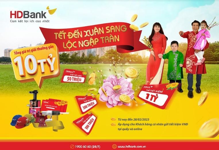 Khai xuân Quý Mão, HDBank ‘thưởng to’ cho khách hàng gửi tiết kiệm 