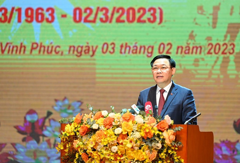 Chủ tịch Quốc hội Vương Đình Huệ dự Lễ kỷ niệm 93 năm ngày thành lập Đảng và 60 năm Bác Hồ về thăm tỉnh Vĩnh Phúc