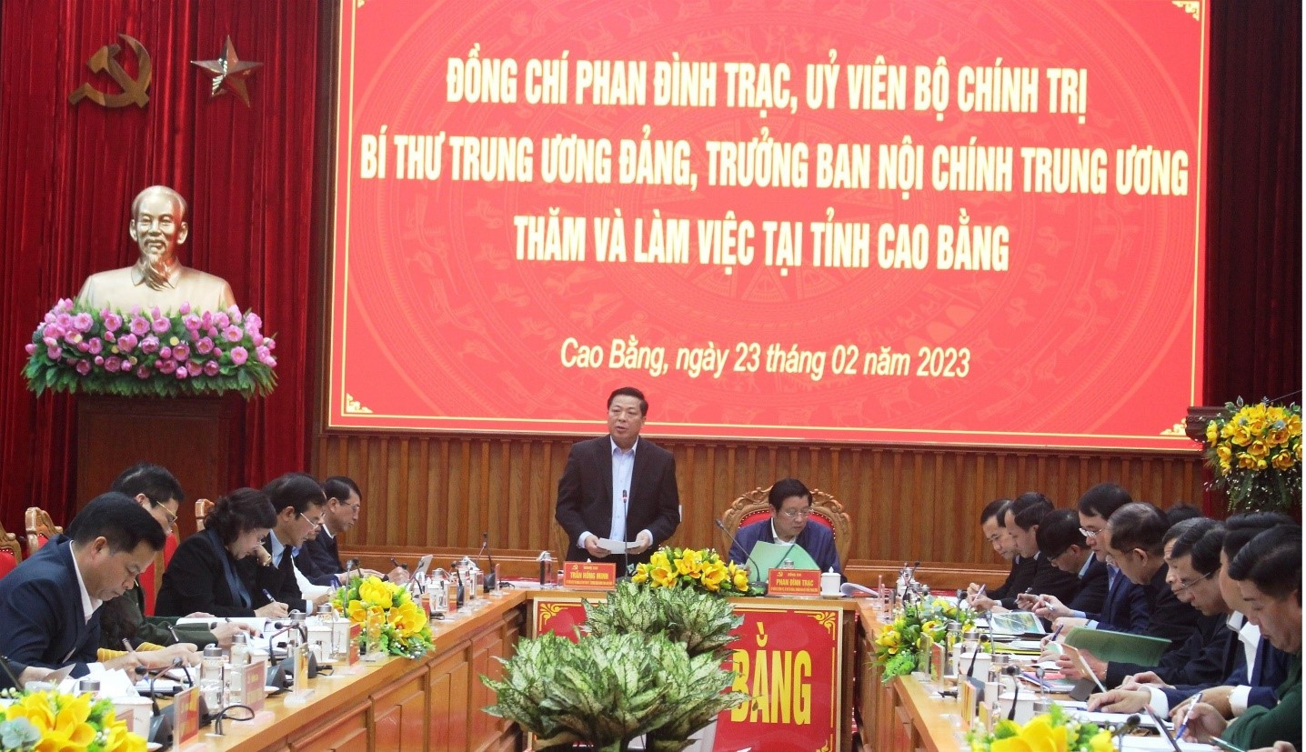 Trưởng ban nội chính Trung ương làm việc tại Cao Bằng