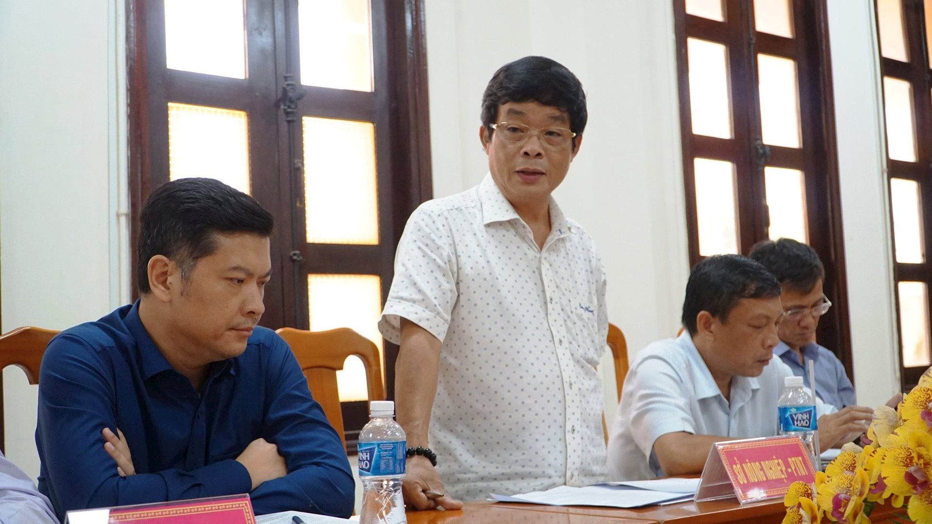 Ông Huỳnh Quang Huy – Chi cục trưởng Chi cục thuỷ sản tỉnh Bình Thuận phát biểu đánh giá tình hình nhiệm vụ của đơn vị trong 5 tháng đầu năm 2023