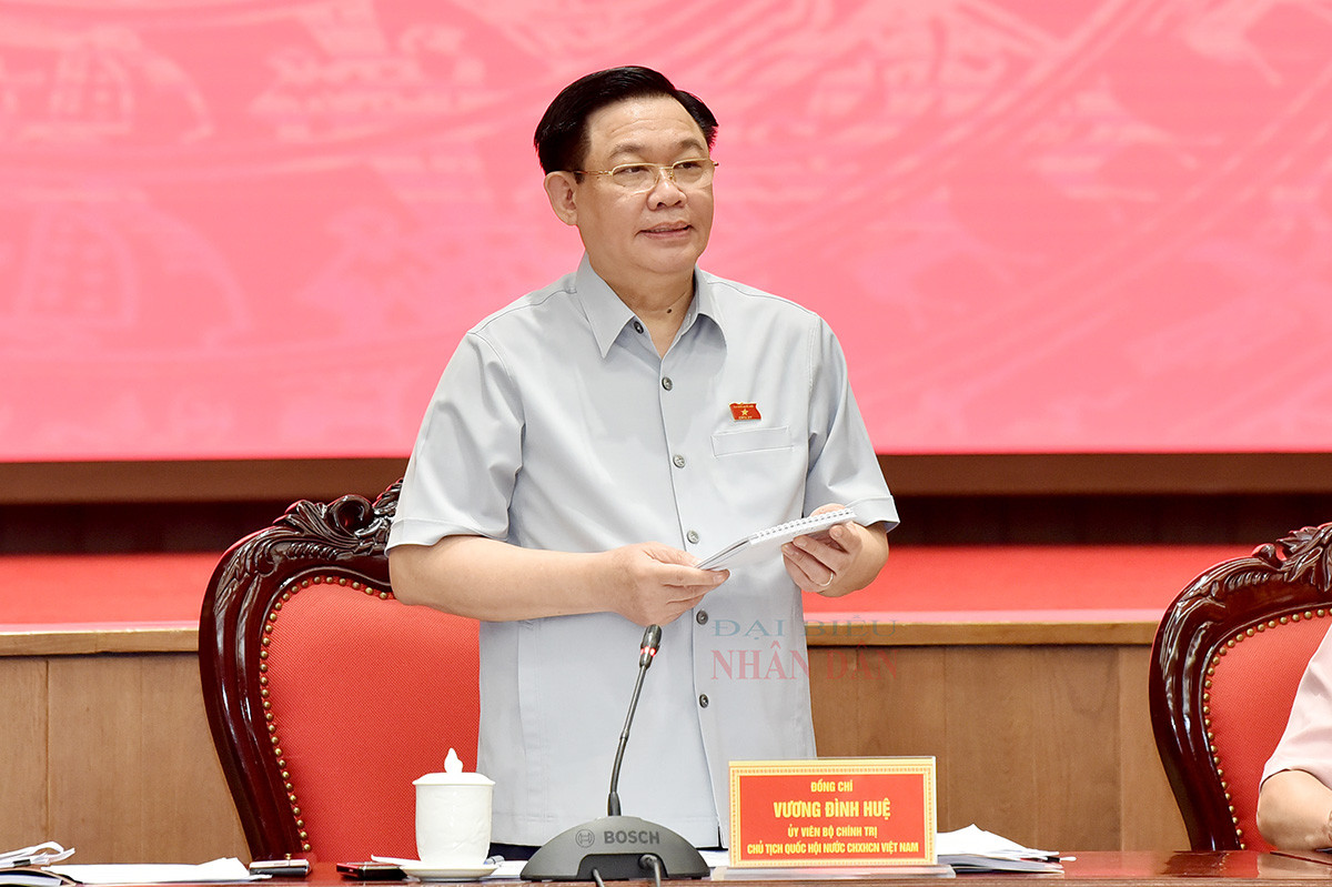 Chủ tịch Quốc hội Vương Đình Huệ chủ trì làm việc với Ban Thường vụ Thành ủy Hà Nội -8