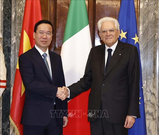 Chủ tịch nước Võ Văn Thưởng hội đàm với Tổng thống Italy Sergio Mattarella - Ảnh 1.