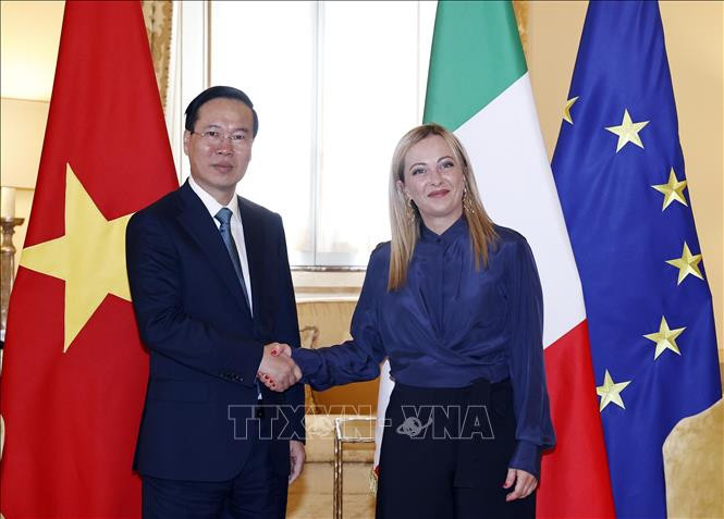 Chủ tịch nước Võ Văn Thưởng gặp Thủ tướng Italy Giorgia Meloni - Ảnh 2.