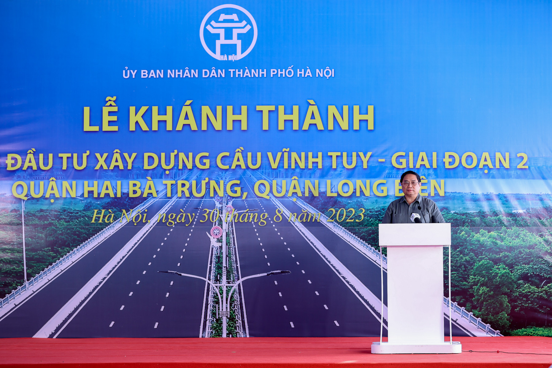 Thủ tướng Phạm Minh Chính dự lễ khánh thành cầu Vĩnh Tuy giai đoạn 2 - Ảnh 4.