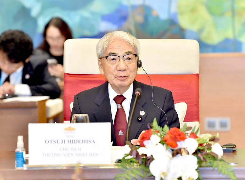 Chủ tịch Quốc hội Vương Đình Huệ đón, hội đàm với Chủ tịch Thượng viện Nhật Bản Otsuji Hidehisa -0