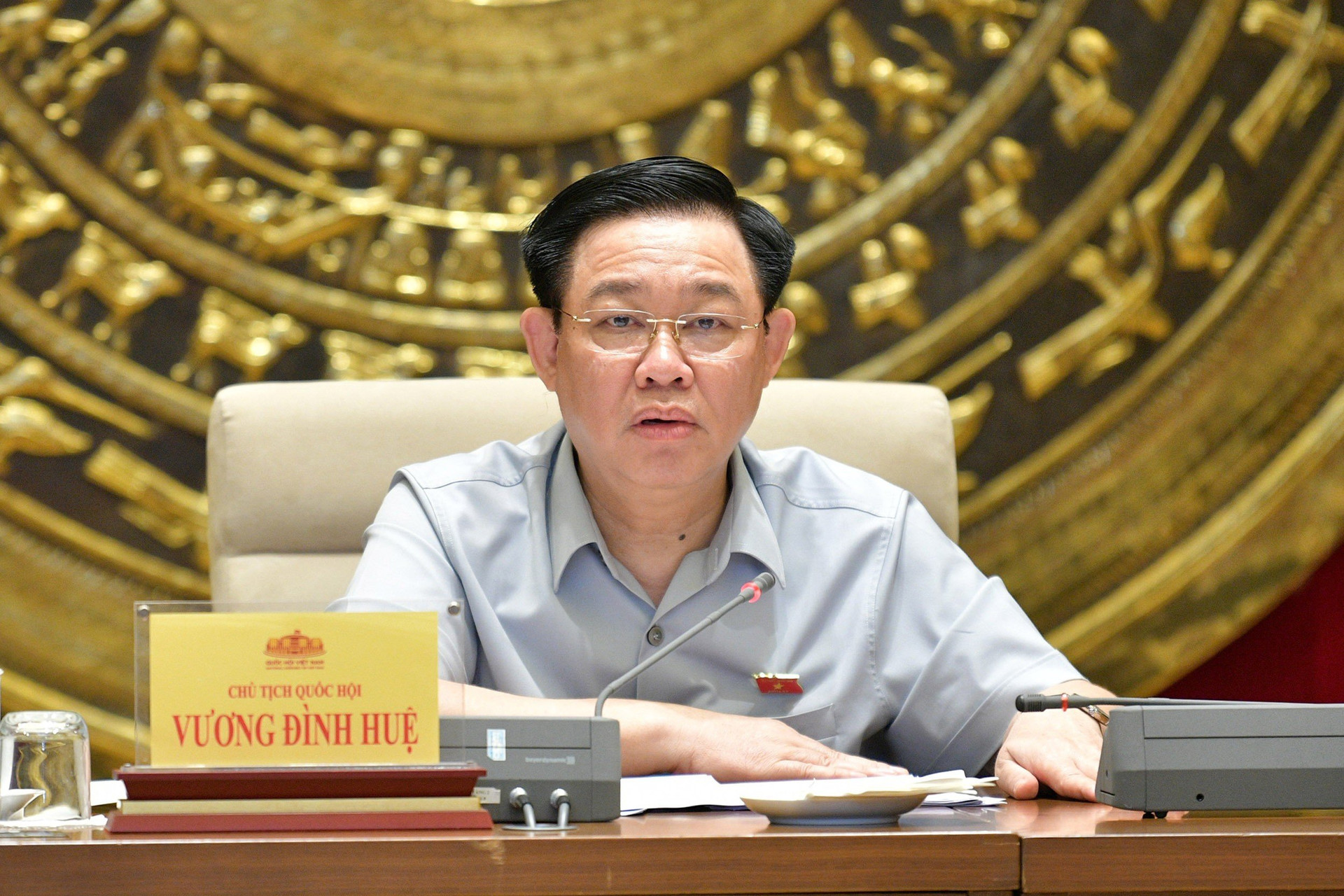 Chủ tịch Quốc hội Vương Đình Huệ phát biểu chỉ đạo - ảnh: T.Chi