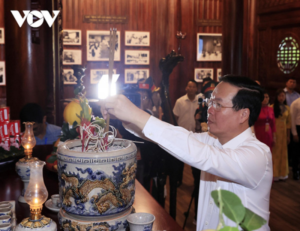 Chủ tịch nước Võ Văn Thưởng dự lễ kỷ niệm 65 năm Bác Hồ thăm Lào Cai -0