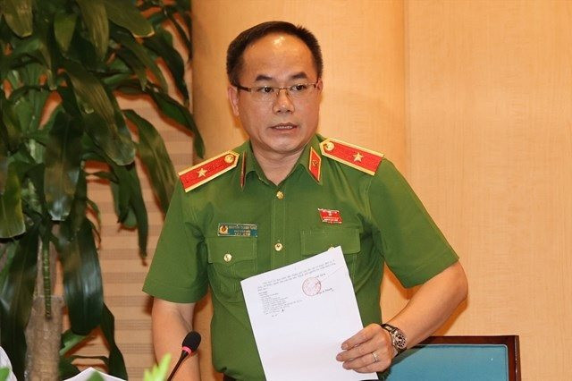 Thiếu tướng Nguyễn Thanh Tùng thông tin tại buổi họp báo.