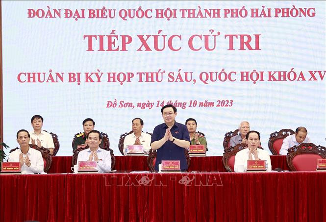 Chủ tịch Quốc hội Vương Đình Huệ tiếp xúc cử tri quận Đồ Sơn, Hải Phòng - Ảnh 2.