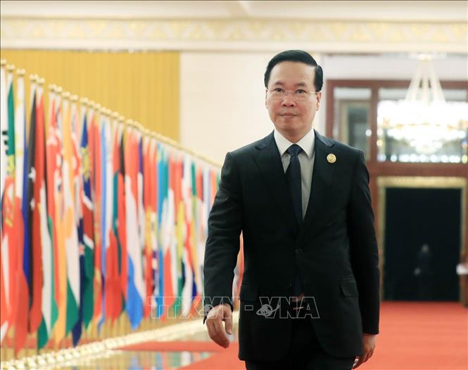 Chủ tịch nước Võ Văn Thưởng dự chiêu đãi chào mừng Diễn đàn Cấp cao Hợp tác quốc tế 'Vành đai và Con đường' - Ảnh 1.