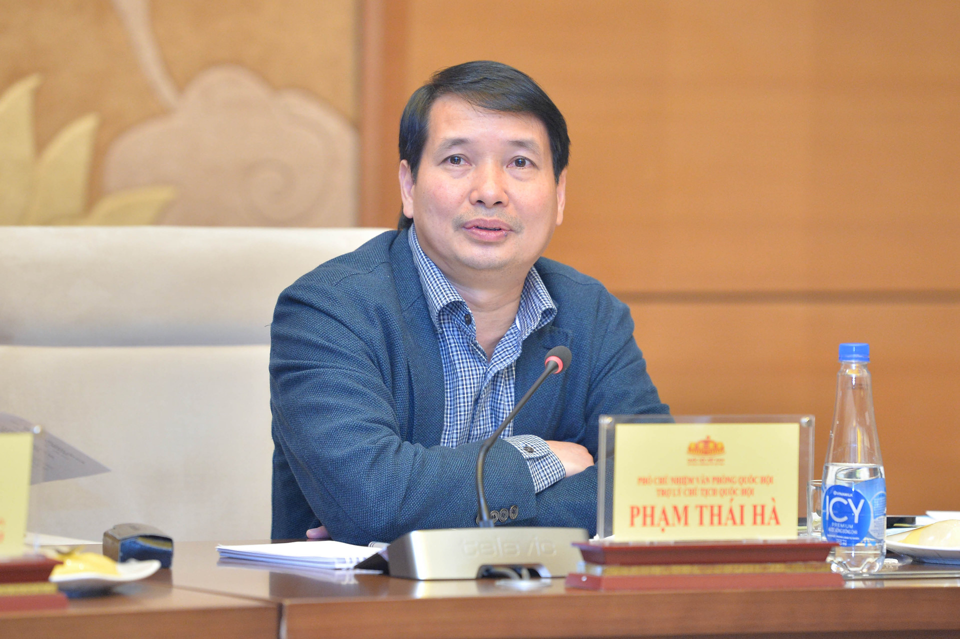 Phó Chủ nhiệm Văn phòng Quốc hội Phạm Thái Hà phát biểu