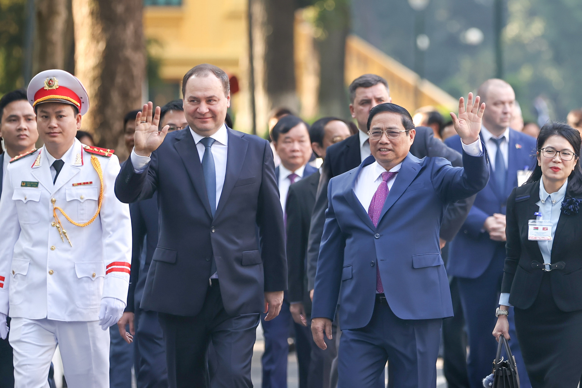 Chùm ảnh: Thủ tướng Phạm Minh Chính chủ trì lễ đón, hội đàm với Thủ tướng Belarus- Ảnh 6.
