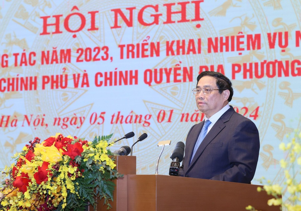 Thủ tướng Phạm Minh Chính phát biểu khai mạc Hội nghị - Ảnh: VGP/Nhật Bắc 