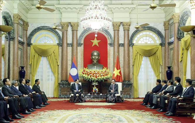 Chủ tịch nước Võ Văn Thưởng tiếp Thủ tướng Lào Sonexay Siphandone- Ảnh 3.