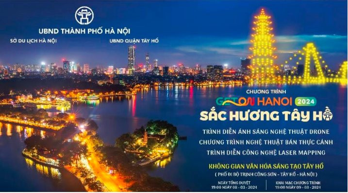Hàng trăm drone trình diễn trong chương trình “Du lịch Hà Nội chào 2024 - Get on Hanoi 2024”