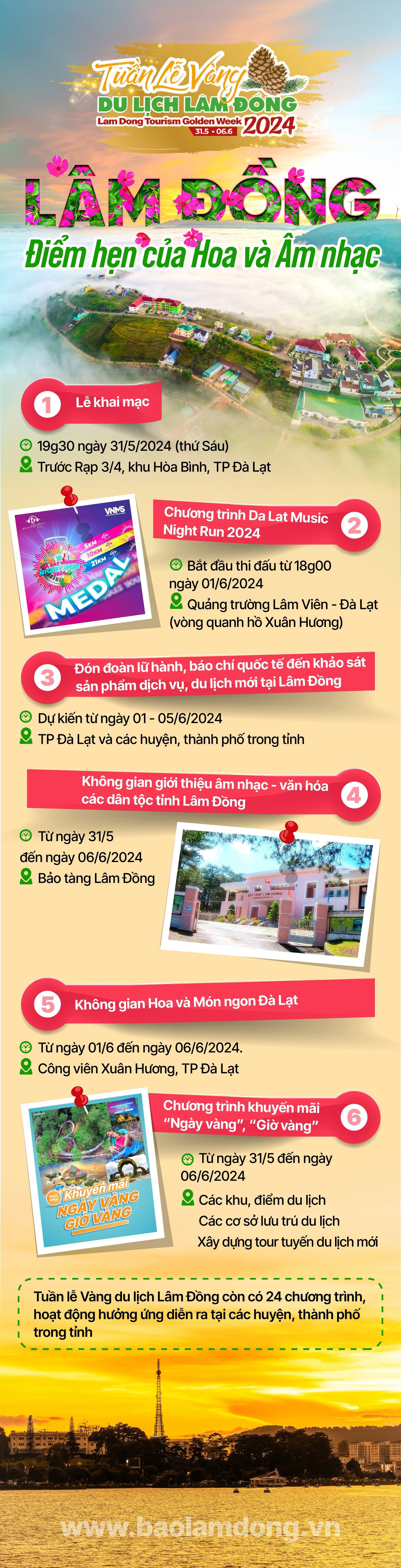 Nhiều sự kiện hấp dẫn tại Tuần lễ Vàng du lịch Lâm Đồng 2024