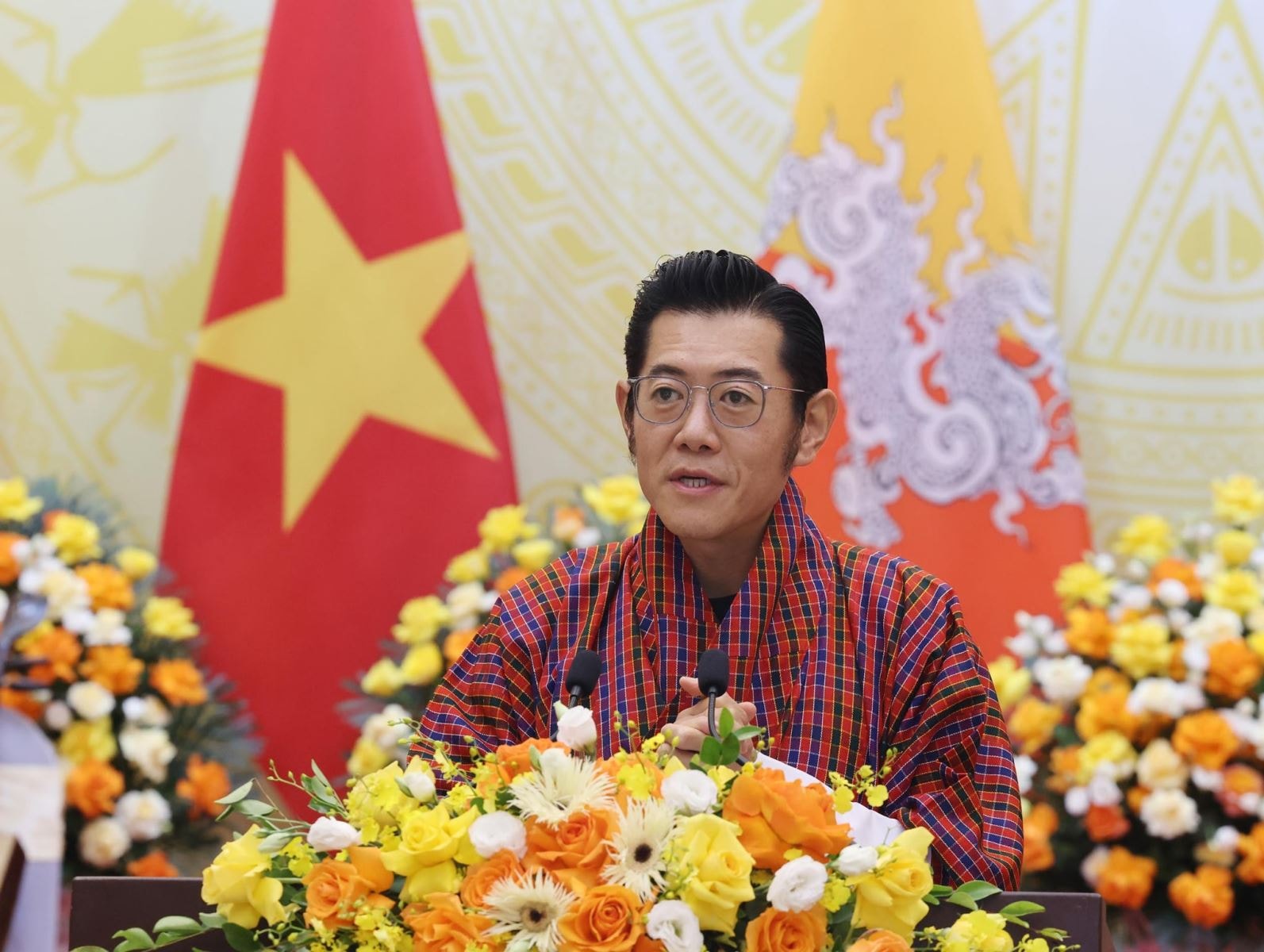 Chủ tịch nước Lương Cường chủ trì chiêu đãi cấp nhà nước Quốc vương Bhutan- Ảnh 3.