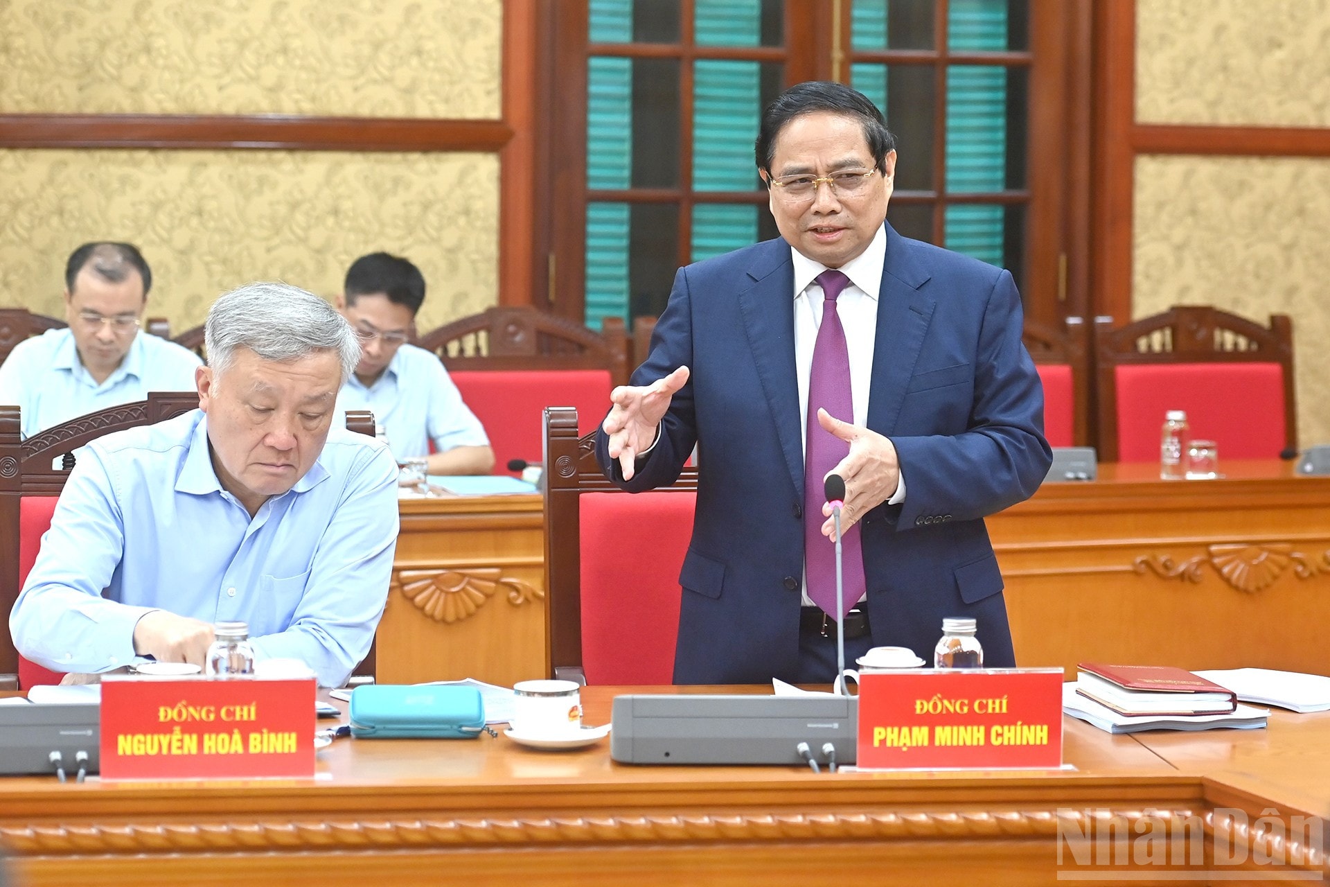 Thủ tướng Chính phủ Phạm Minh Chính phát biểu tại cuộc làm việc. ndo_br_a5-bnd-6967.jpg