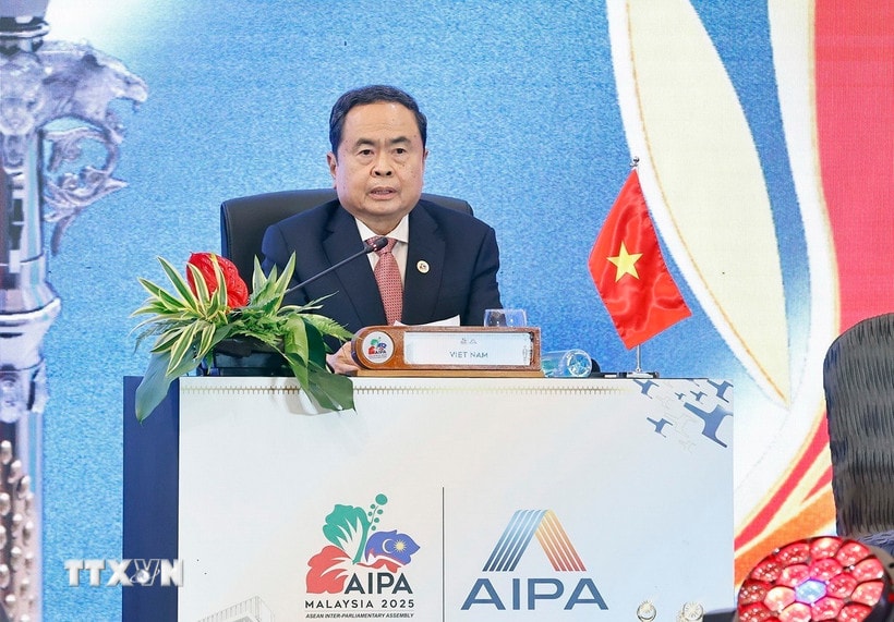 Chủ tịch Quốc hội Trần Thanh Mẫn phát biểu tại Phiên toàn thể thứ nhất. (Ảnh: Doãn Tấn/TTXVN)