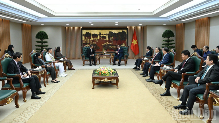 Quang cảnh buổi tiếp. (Ảnh: TRẦN HẢI)