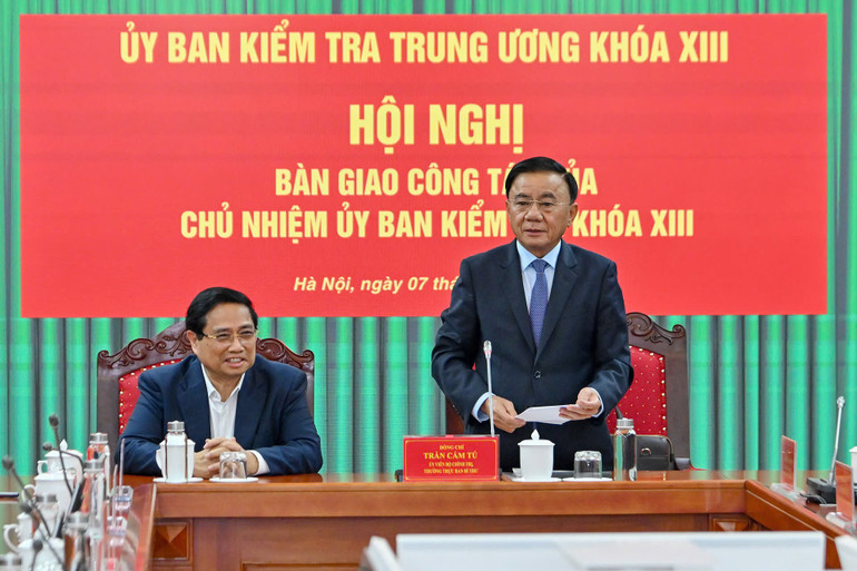 Thường trực Ban Bí thư Trần Cẩm Tú phát biểu tại hội nghị. (Ảnh: THỦY NGUYÊN) gen-h-dc-tct.jpg