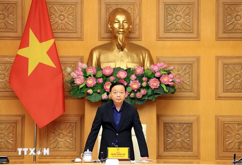 Phó Thủ tướng Trần Hồng Hà phát biểu chỉ đạo. (Ảnh: Tuấn Anh/TTXVN)
