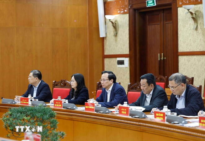 Các đại biểu tham dự. (Ảnh: Thống Nhất/TTXVN) ttxvn-1612-tong-bi-thu-nguoi-co-cong-3.jpg