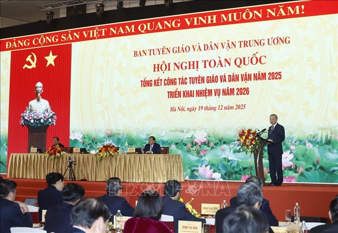 Toàn văn phát biểu của Tổng Bí thư Tô Lâm tại Hội nghị toàn quốc tổng kết công tác Tuyên giáo và Dân vận của Đảng năm 2025- Ảnh 1.