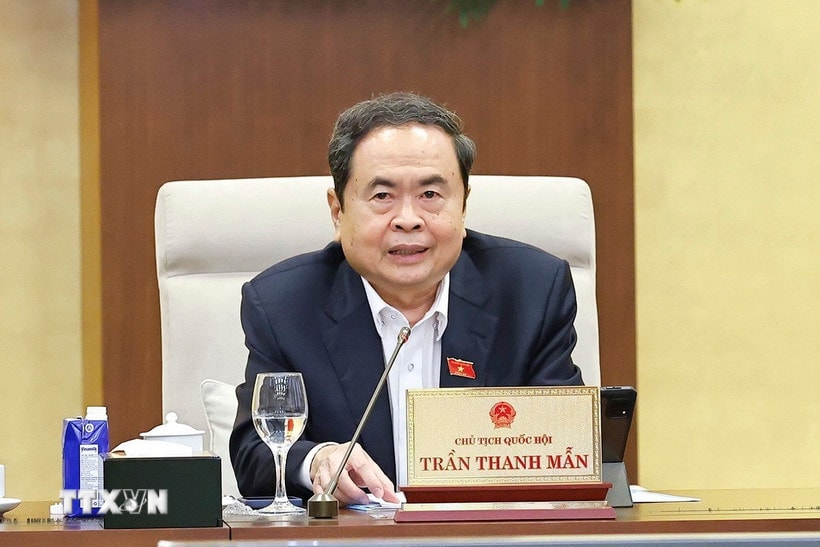 Chủ tịch Quốc hội Trần Thanh Mẫn phát biểu. (Ảnh: Doãn Tấn/TTXVN)