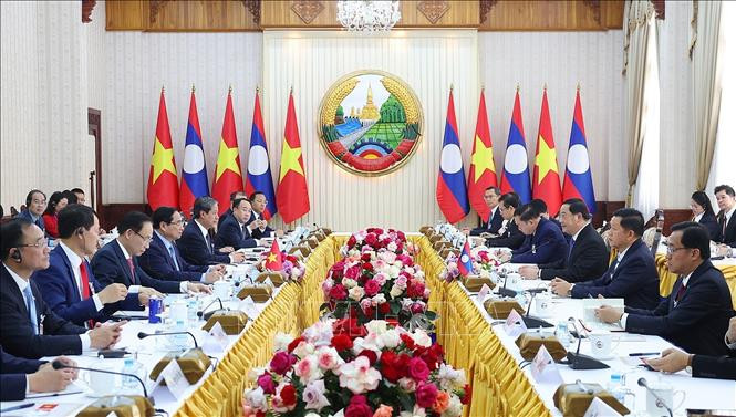 Thủ tướng Phạm Minh Chính gặp Thủ tướng Lào- Ảnh 4.