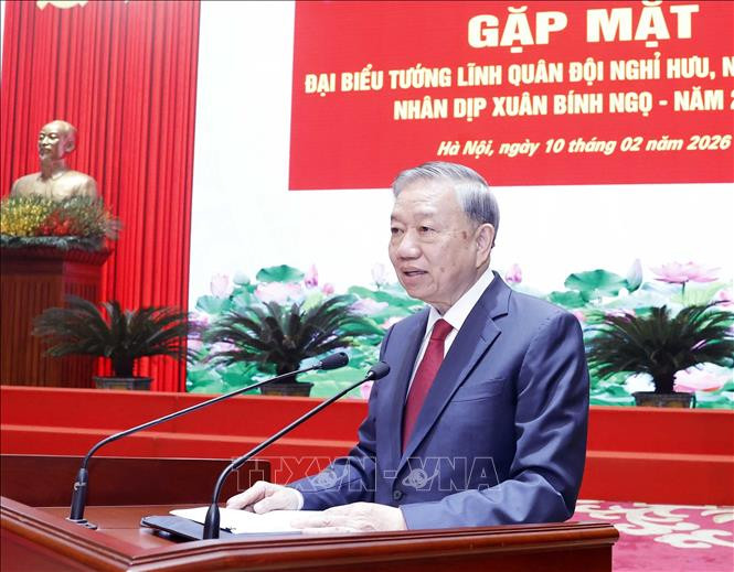 Tổng Bí thư Tô Lâm gặp mặt đại biểu tướng lĩnh quân đội nghỉ hưu, nghỉ công tác- Ảnh 3. Tổng Bí thư Tô Lâm gặp mặt đại biểu tướng lĩnh quân đội nghỉ hưu, nghỉ công tác- Ảnh 3.