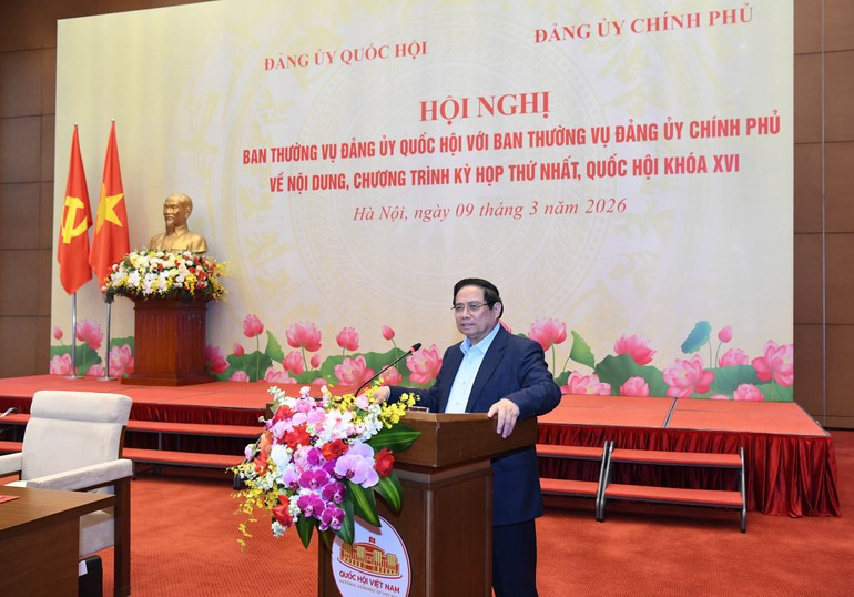Thủ tướng Phạm Minh Chính phát biểu tại hội nghị. (Ảnh: DUY LINH) 3-4234.jpg