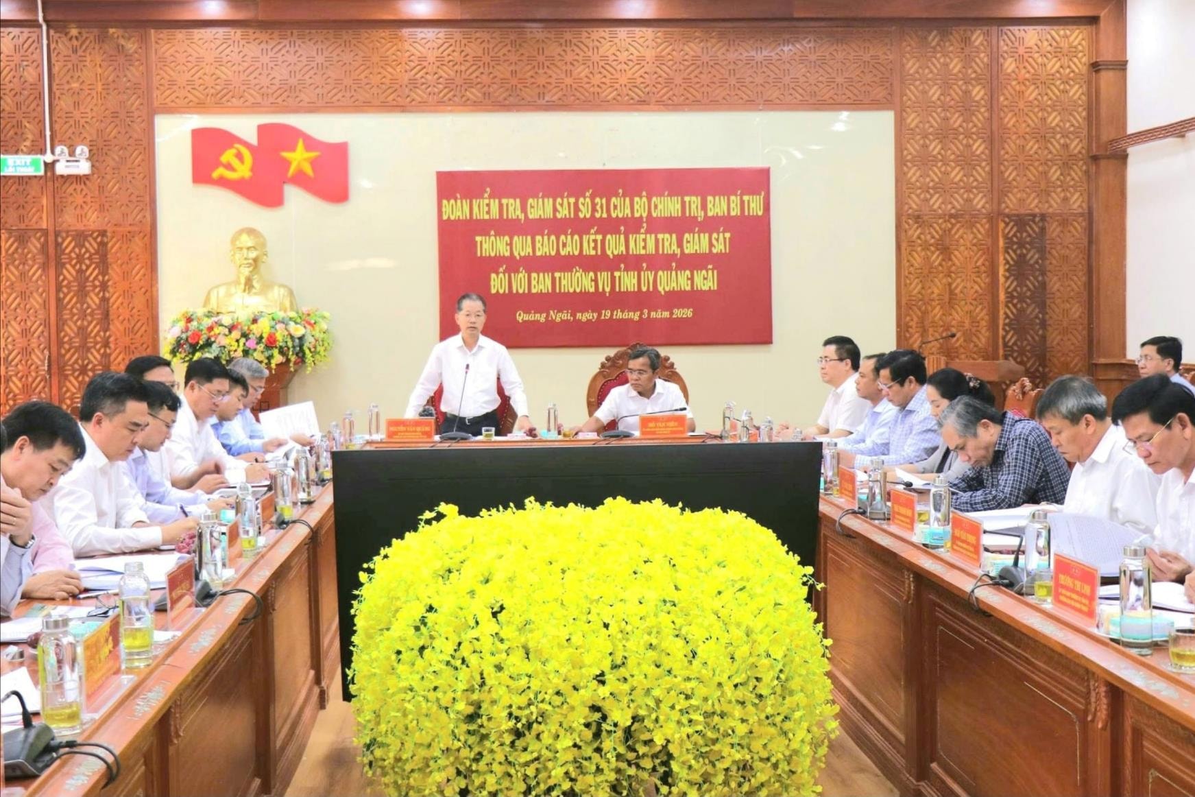 Thông qua báo cáo kết quả kiểm tra, giám sát đối với Ban Thường vụ Tỉnh ủy Quảng Ngãi