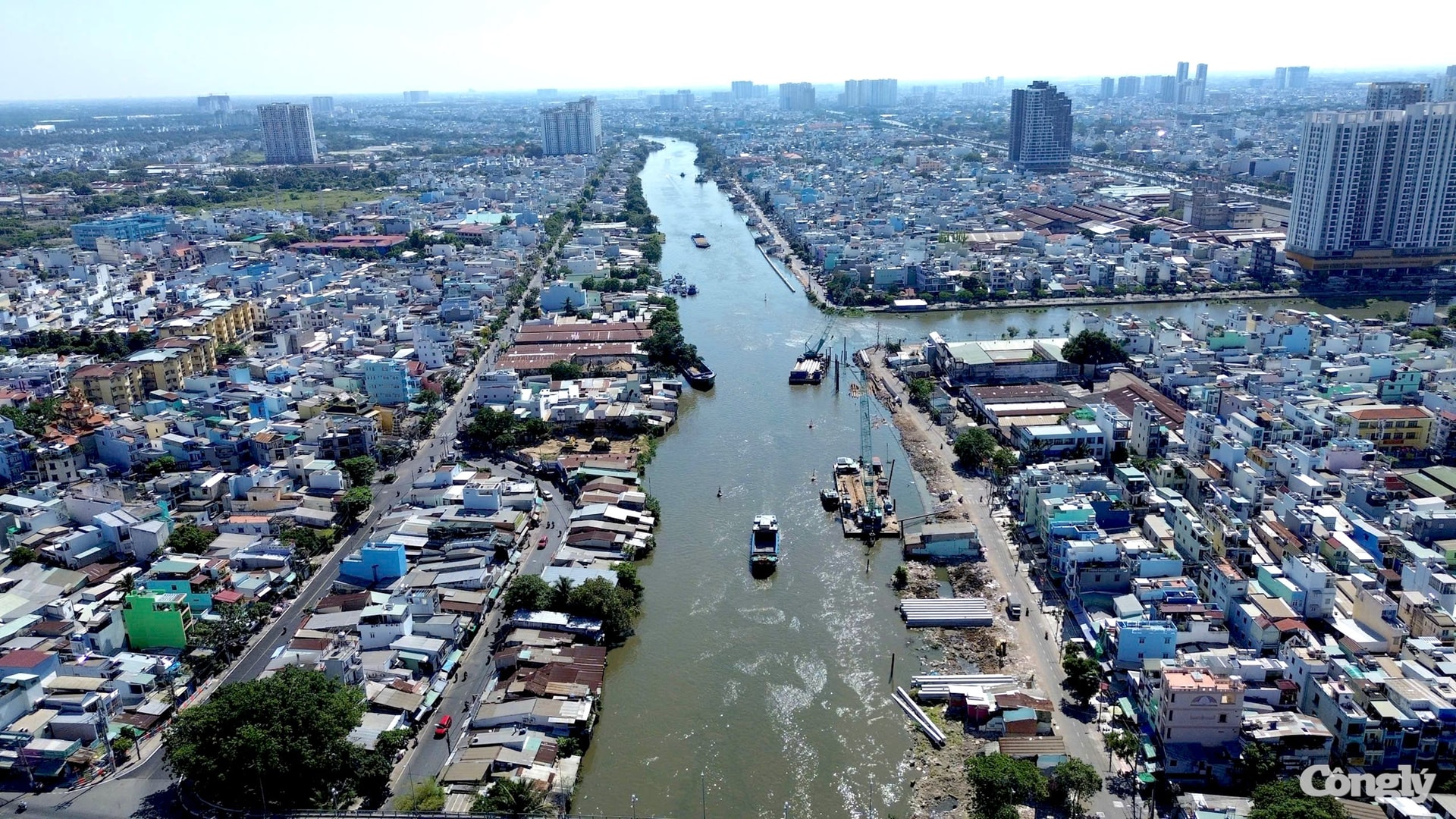 Ngắm công trường 7.300 tỷ ven kênh Đôi sau 7 tháng thi công