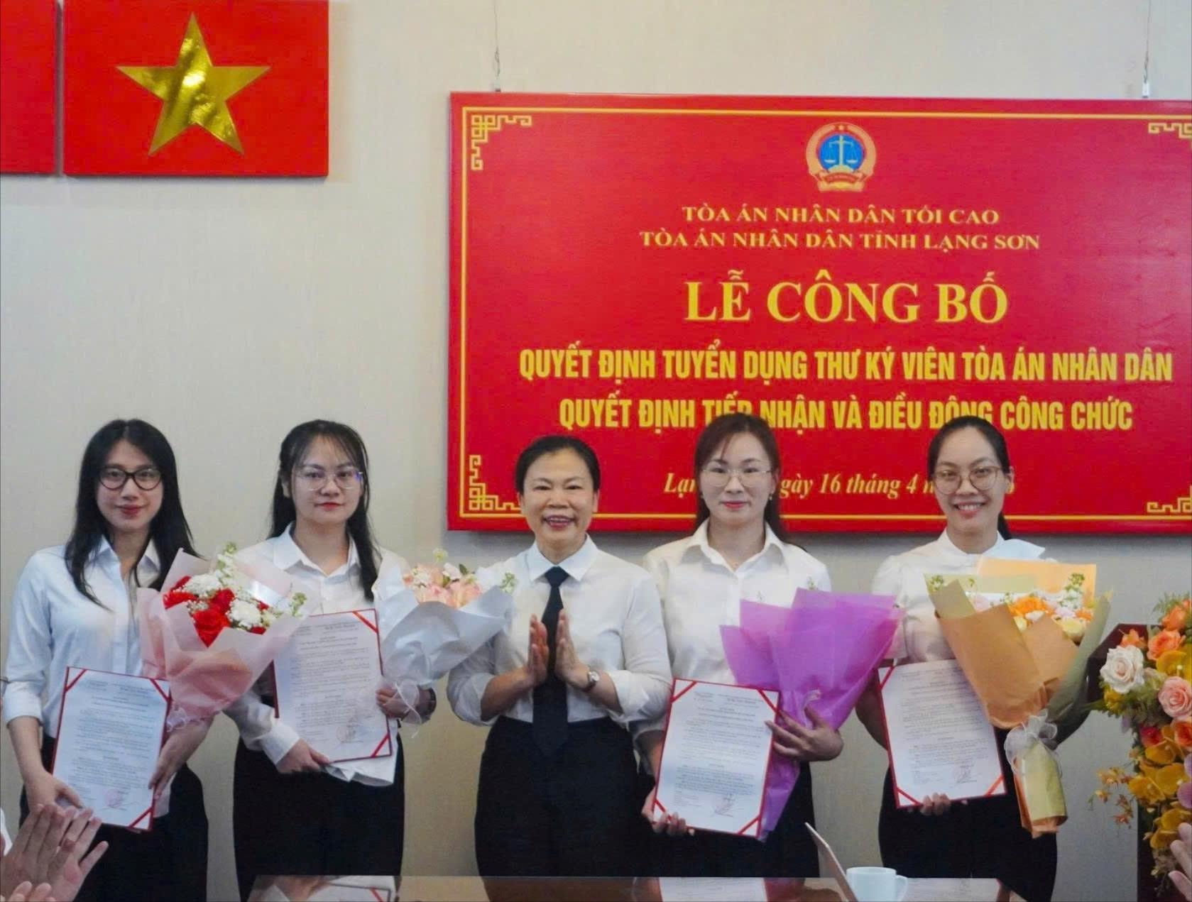 TAND tỉnh Lạng Sơn tiếp nhận và phân công công tác cho Thư ký viên mới