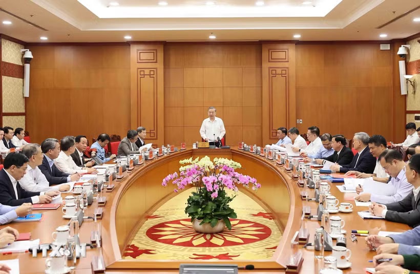 Tổng Bí thư Tô Lâm, Trưởng Ban Chỉ đạo Trung ương chủ trì cuộc họp Thường trực Ban Chỉ đạo Trung ương về phòng, chống tham nhũng, lãng phí, tiêu cực sáng 18/3/2026. (Ảnh: An Đăng/TTXVN)