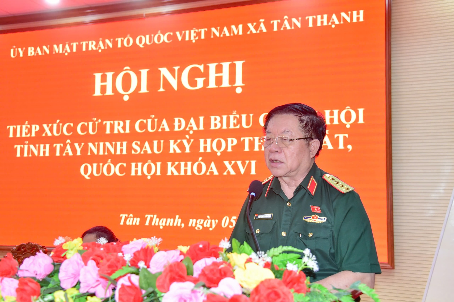 Đại tướng Nguyễn Trọng Nghĩa tiếp xúc cử tri ở Tây Ninh