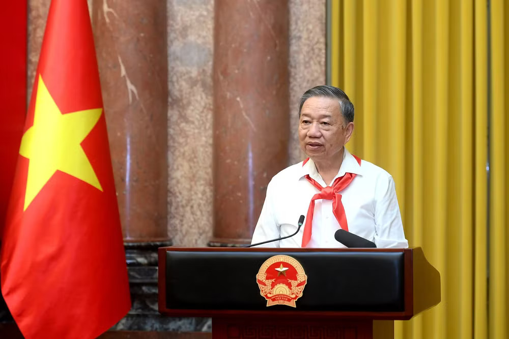 Tổng Bí thư, Chủ tịch nước Tô Lâm phát biểu tại cuộc gặp mặt. (Ảnh: ĐĂNG KHOA) a5-bnd-1501.jpg