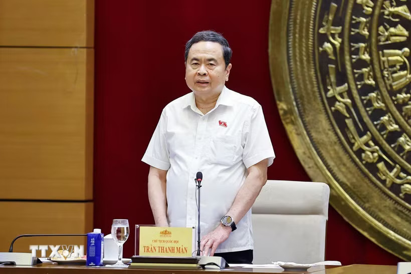 Chủ tịch Quốc hội Trần Thanh Mẫn phát biểu. (Ảnh: Doãn Tấn/TTXVN)