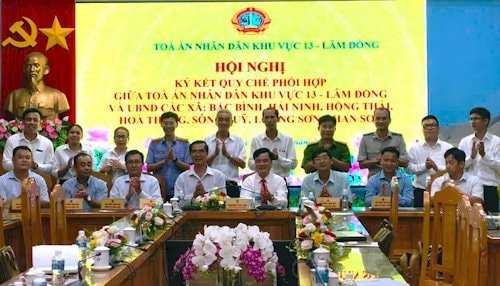 TAND khu vực 13 – Lâm Đồng ký kết quy chế phối hợp