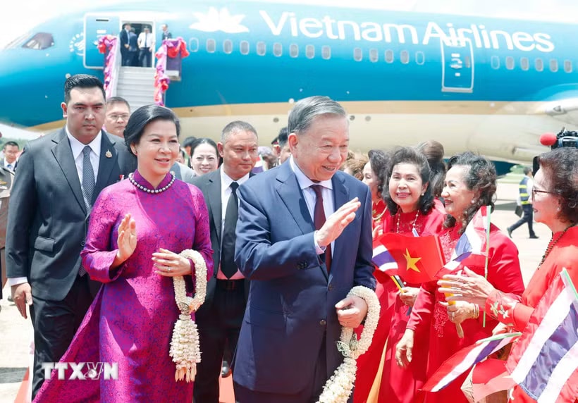 Tổng Bí thư, Chủ tịch nước Tô Lâm và Phu nhân bắt đầu thăm chính thức Thái Lan